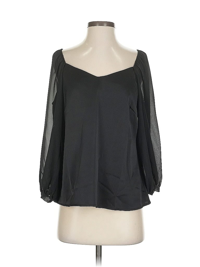 Pre-owned Boston Proper 3/4 Sleeve Blouse In Black