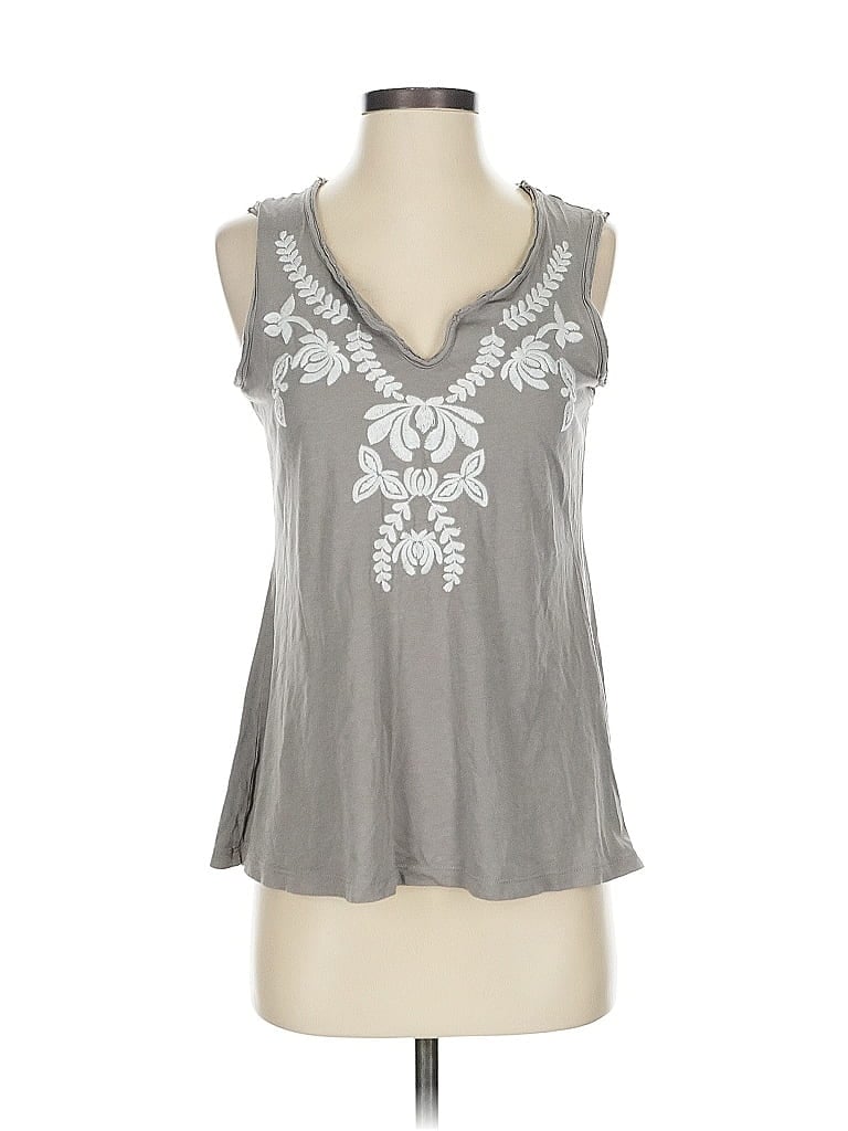Pre-owned Garnet Hill Sleeveless T-shirt In Gray