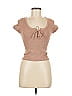 Almost Famous Tan Short Sleeve Top Size M - photo 1