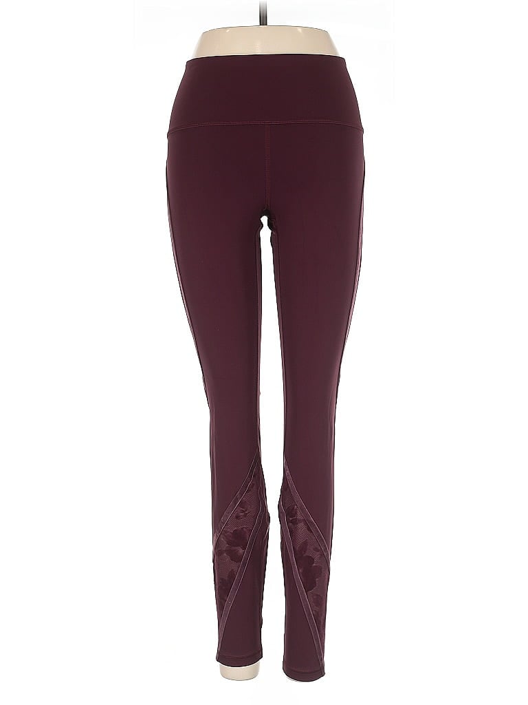 Pre-owned Lululemon Athletica Active Pants In Burgundy