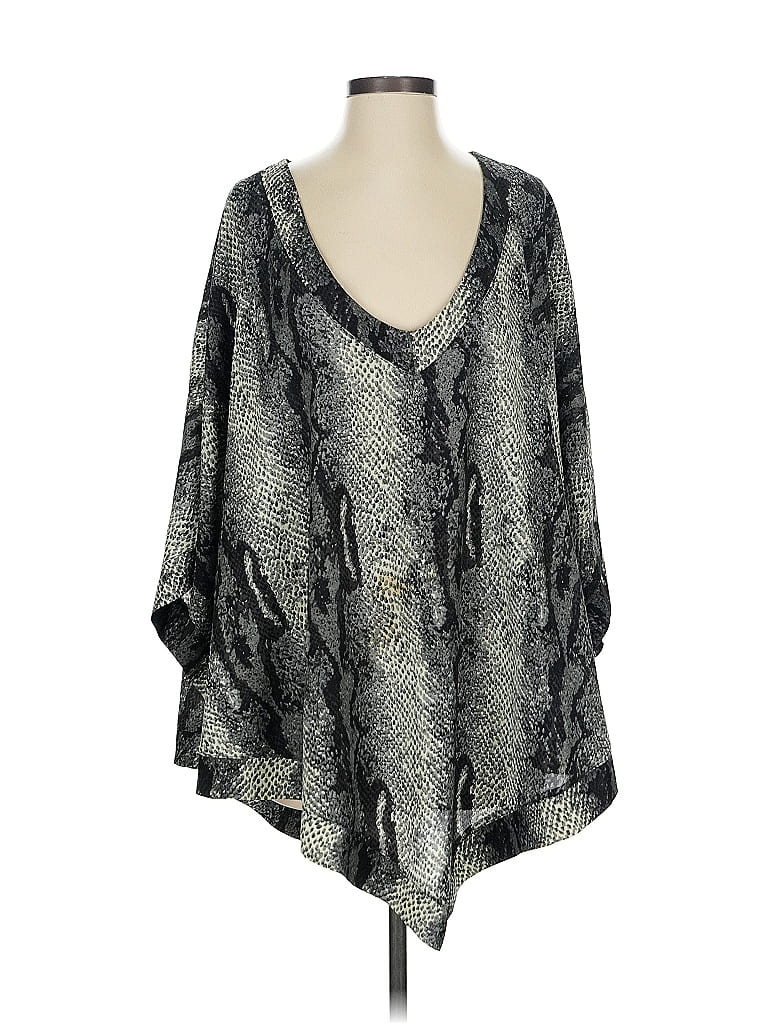 Pre-owned Show Me Your Mumu 3/4 Sleeve Blouse In Gray