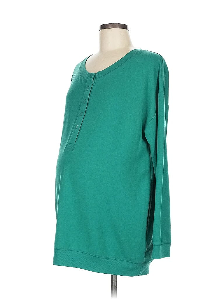 Ingrid + Isabel Green Long Sleeve Henley Size M - photo 1