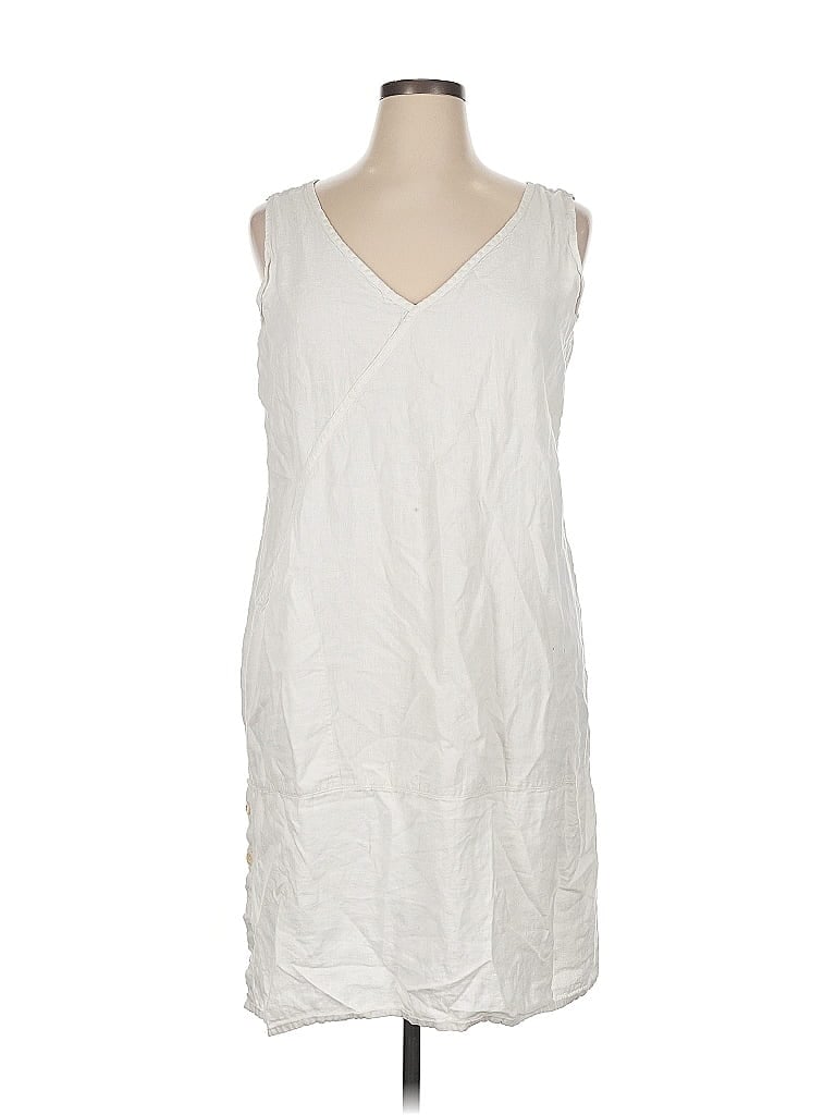 Flax 100% Linen White Casual Dress Size 14 - photo 1