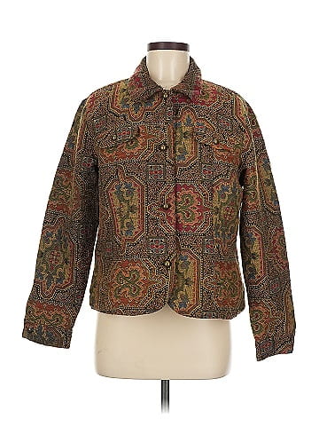 Coldwater Creek Brown Paisley Patterned Tapestry Jacket (view 1)