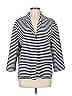 Lafayette 148 New York Stripes White Blue Blazer Size L - photo 1