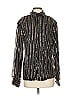 Akira 100% Polyester Metallic Black Long Sleeve Blouse Size S - photo 1