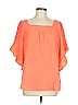 Belle By Kim Gravel 100% Cotton Orange Short Sleeve Blouse Size M - photo 1