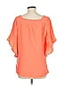 Belle By Kim Gravel 100% Cotton Orange Short Sleeve Blouse Size M - photo 2