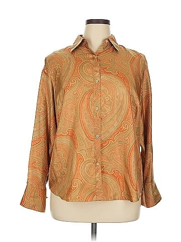 Lauren by Ralph Lauren Long Sleeve Silk Top (view 1)