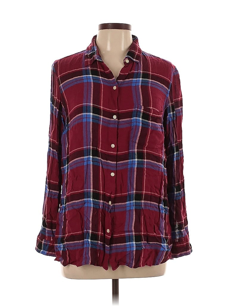 Pre-owned Old Navy Long Sleeve Button Down Shirt In Burgundy