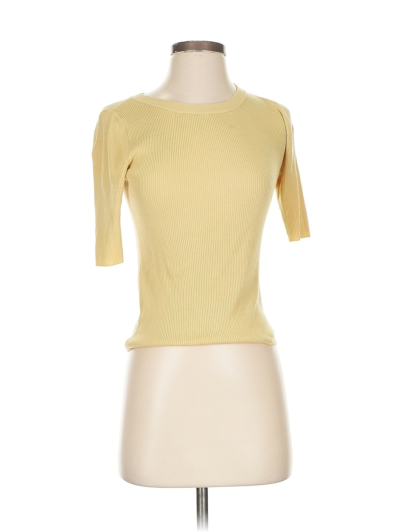 Unbranded Yellow Short Sleeve Turtleneck Size S