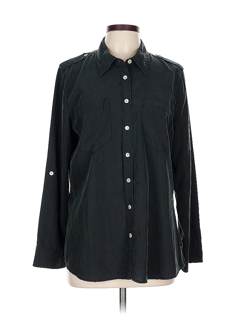 Chico's Black Long Sleeve Button-Down Shirt Size L - photo 1