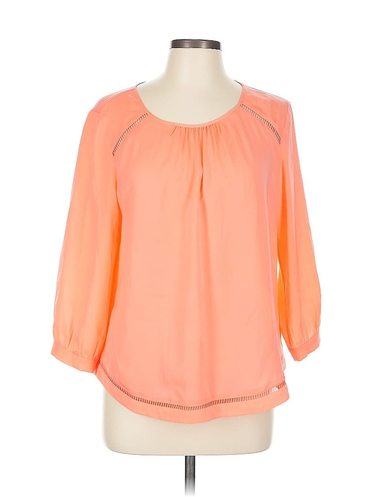 Pre-owned J.crew Factory Store 3/4 Sleeve Blouse In Orange