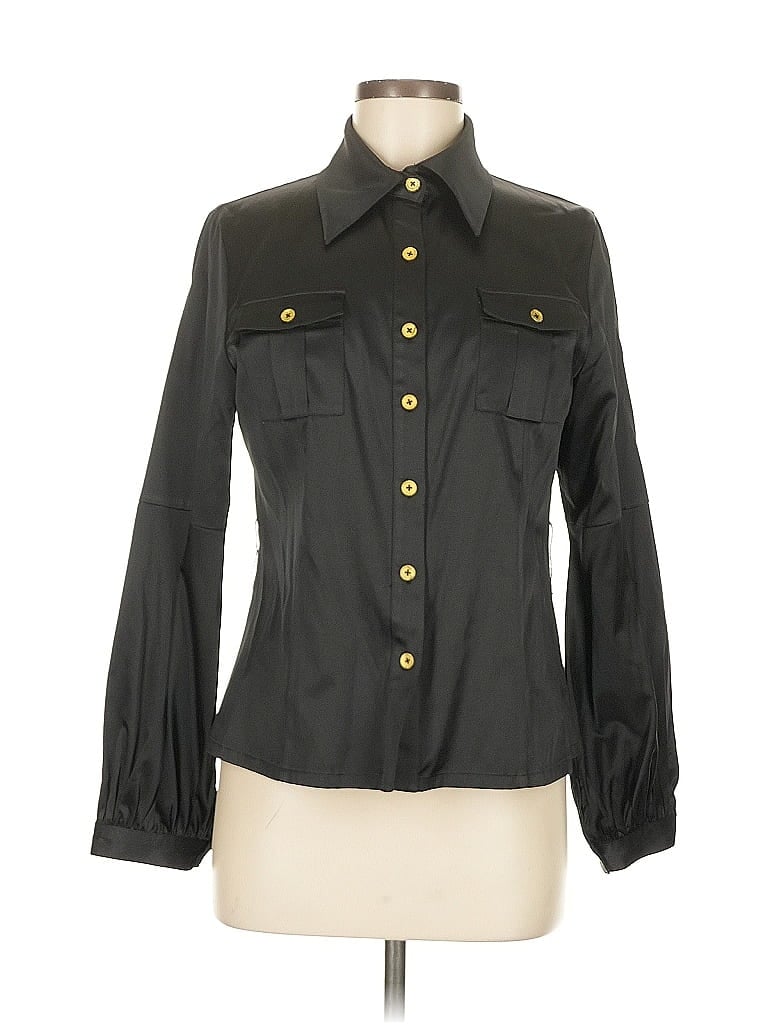 Pre-owned Tempo Paris Long Sleeve Blouse In Black