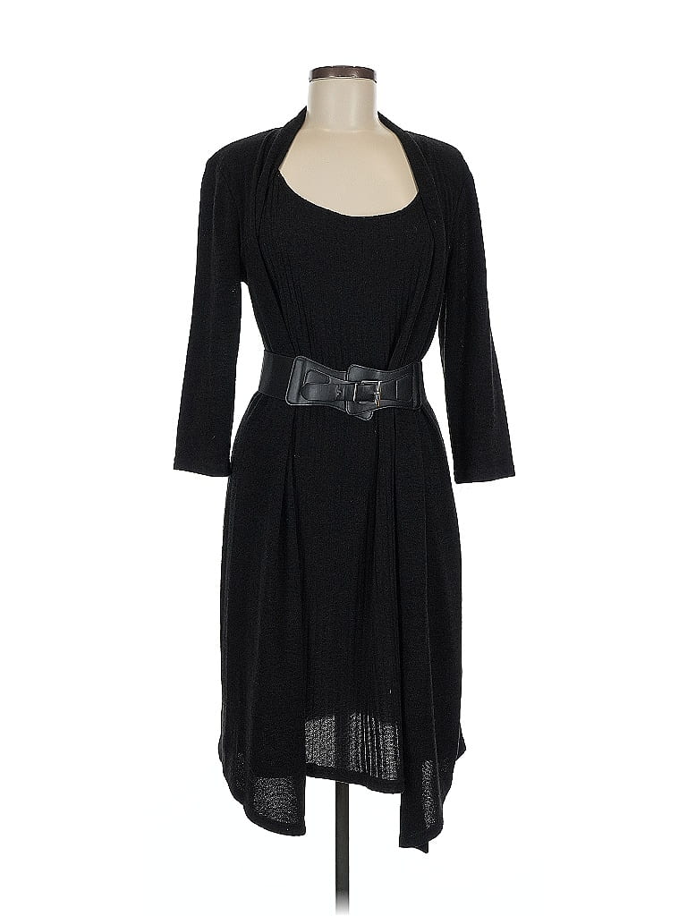 Connected Apparel Black Casual Dress Size 8 - photo 1