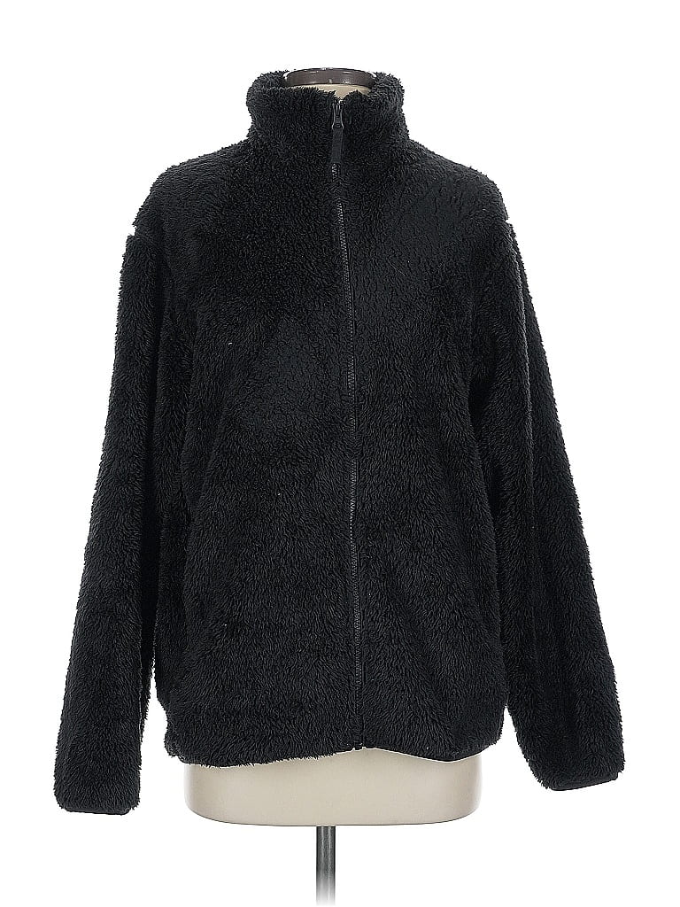 Pre-owned Uniqlo Faux Fur Jacket In Black