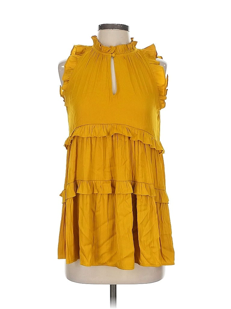Pre-owned By Anthropologie Sleeveless Blouse In Yellow