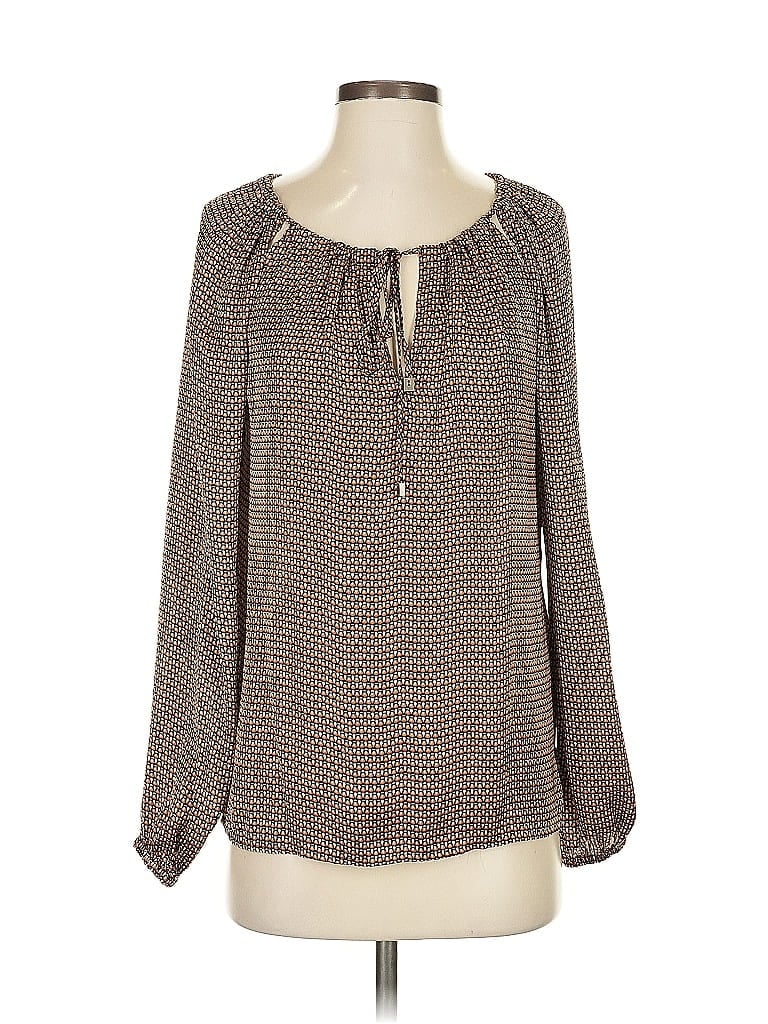 Pre-owned W By Worth Long Sleeve Blouse In Brown