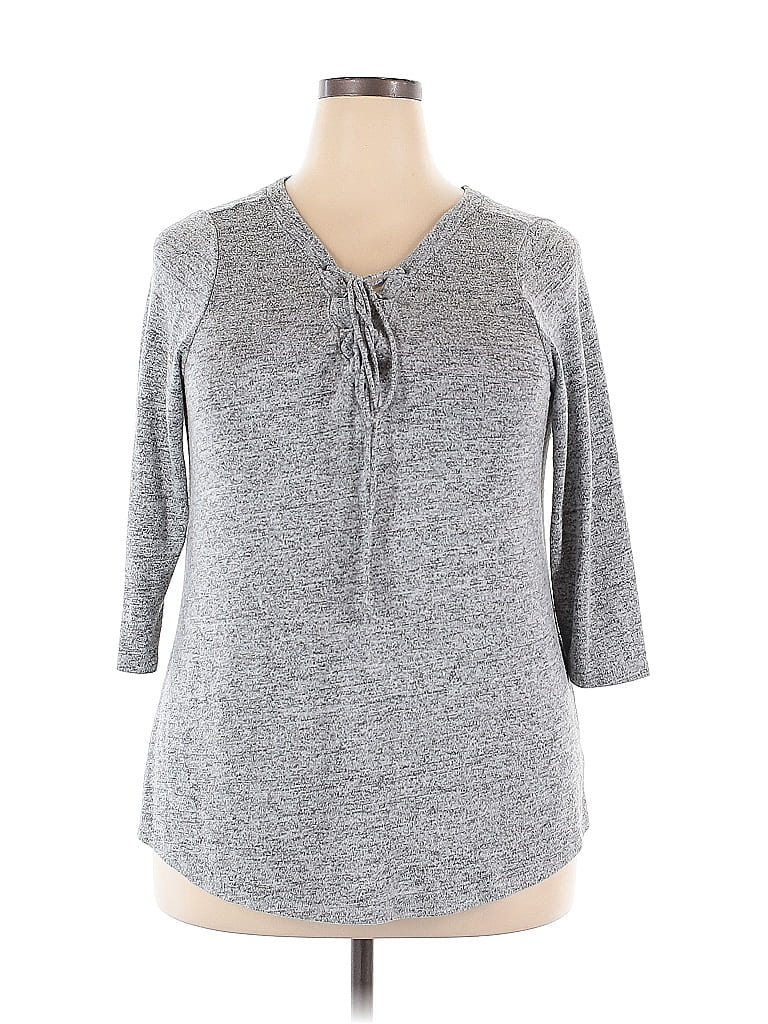 Pre-owned Lane Bryant Pullover Sweater In Gray