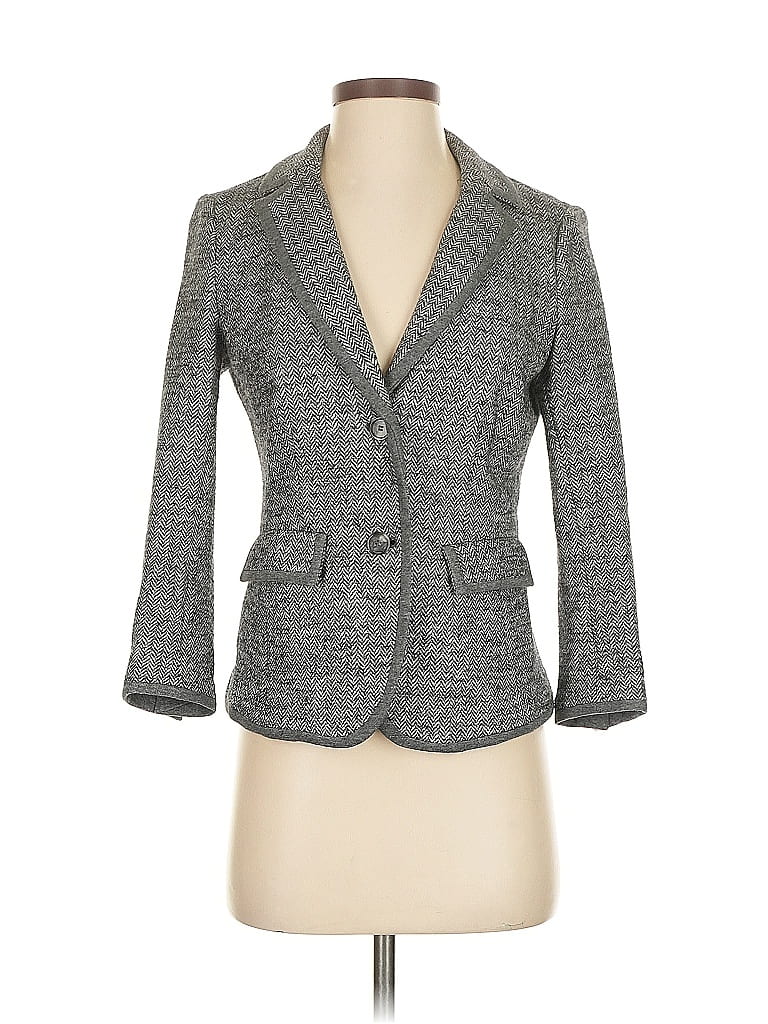 Pre-owned Ann Taylor Loft Blazer Jacket In Gray