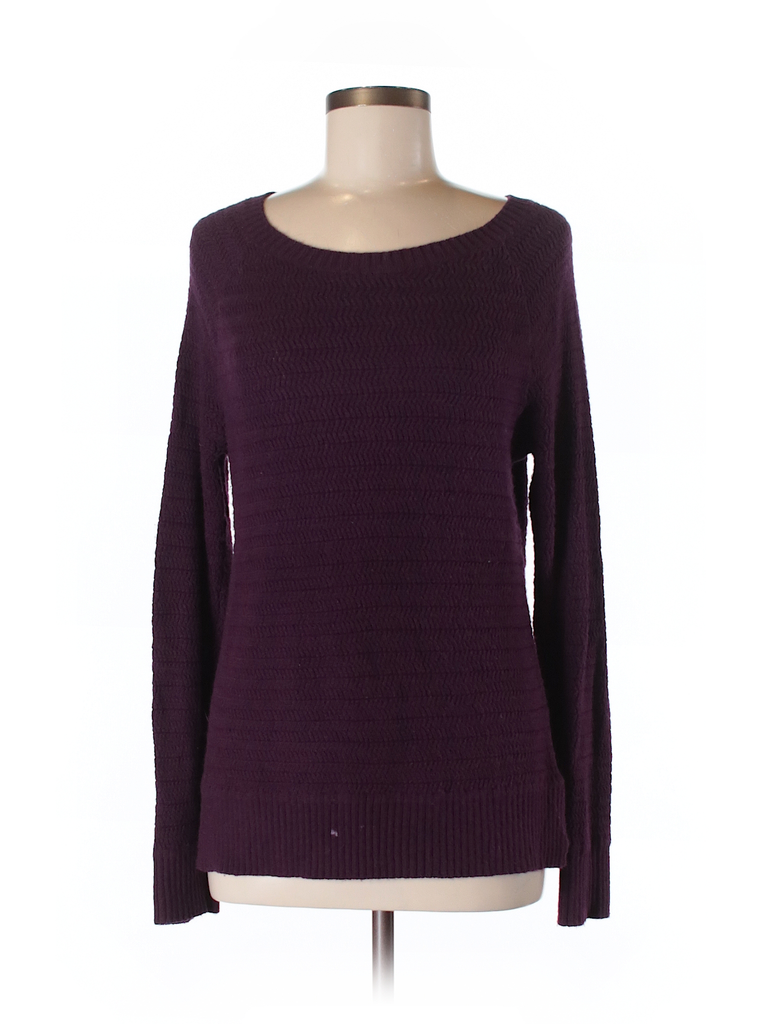 Ann Taylor Loft Solid Dark Purple Pullover Sweater Size M 66 Off