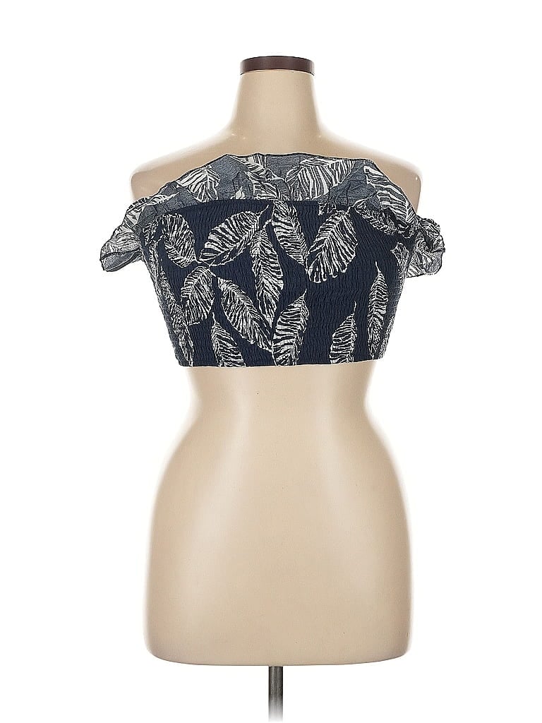 Pre-owned Pink Lily Sleeveless Blouse In Blue