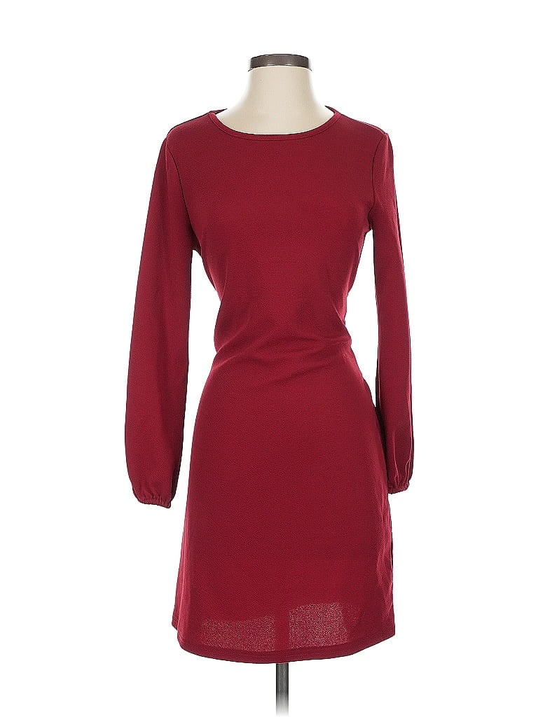 Pre-owned Unbranded Casual Dress In Burgundy
