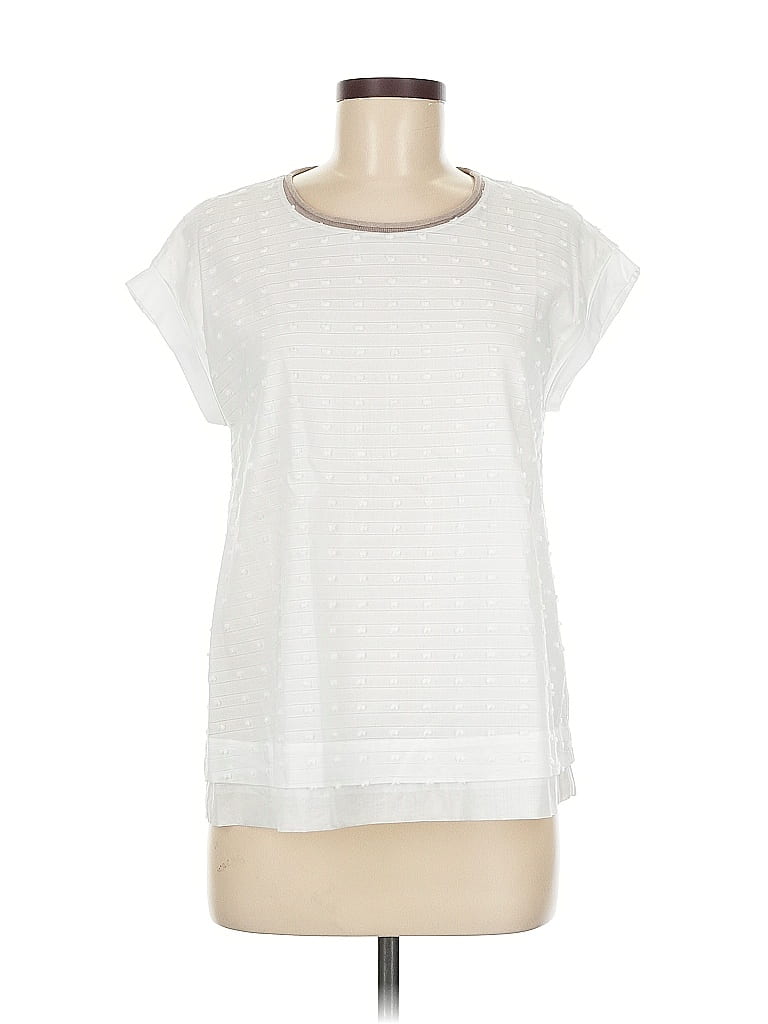 Peserico Silver Short Sleeve Top Size 6 65 off ThredUp