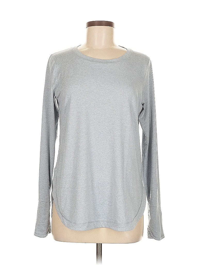 Pre-owned Athleta Long Sleeve T-shirt In Gray
