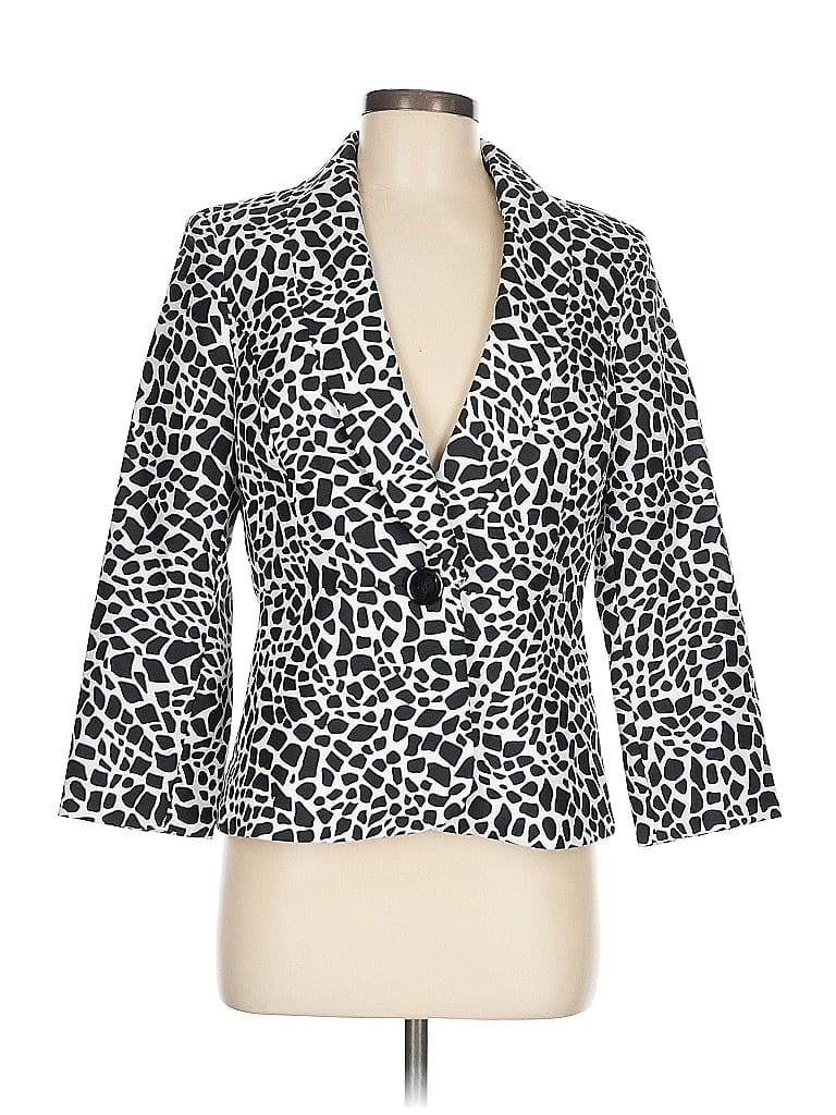 Kasper 100% Polyester Animal Print Ivory Blazer Size 6 - photo 1
