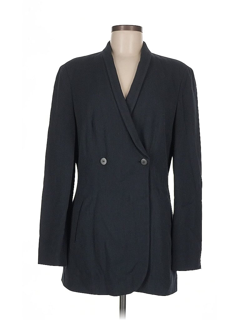 Giorgio Armani Gray Black Wool Blazer Size EU (IT) 44 / US 8 - photo 1