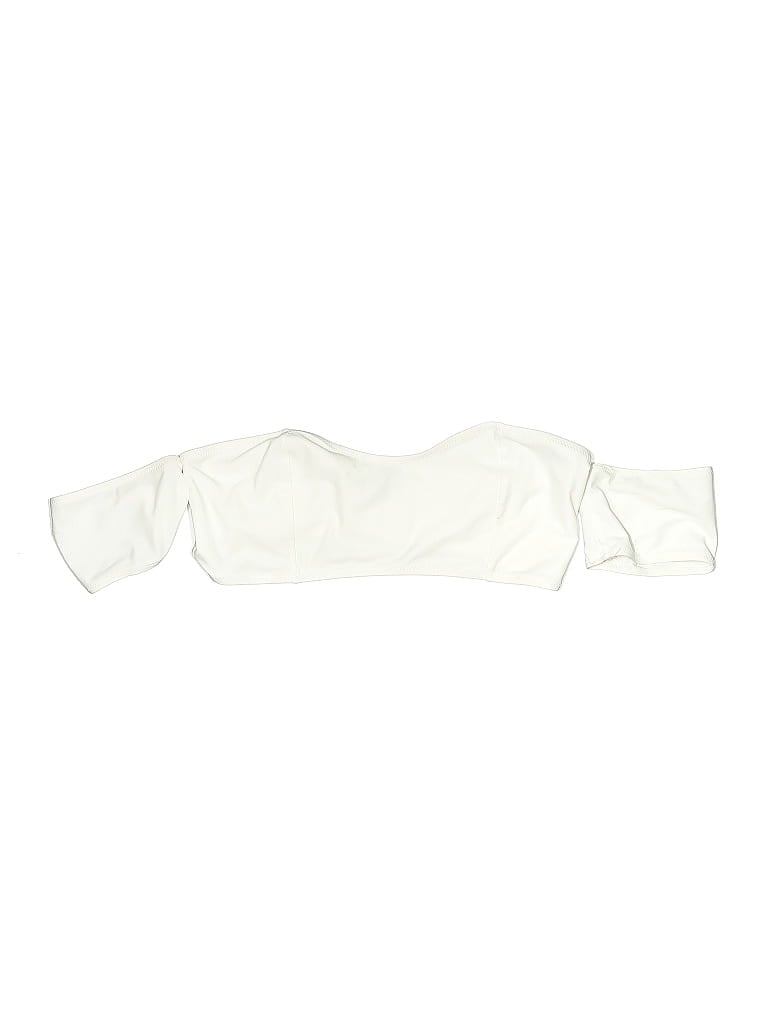 Pre-owned Prettylittlething Swimsuit Top Ivory Swimwear In White