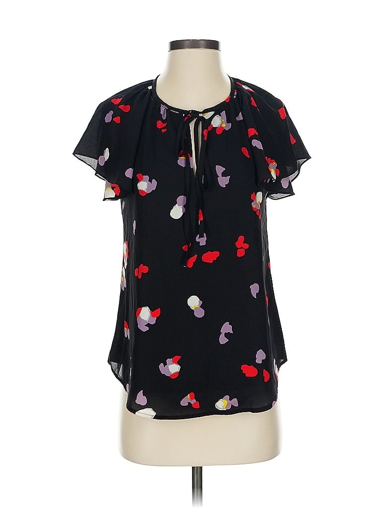 Pre-owned Vici Short Sleeve Blouse In Black
