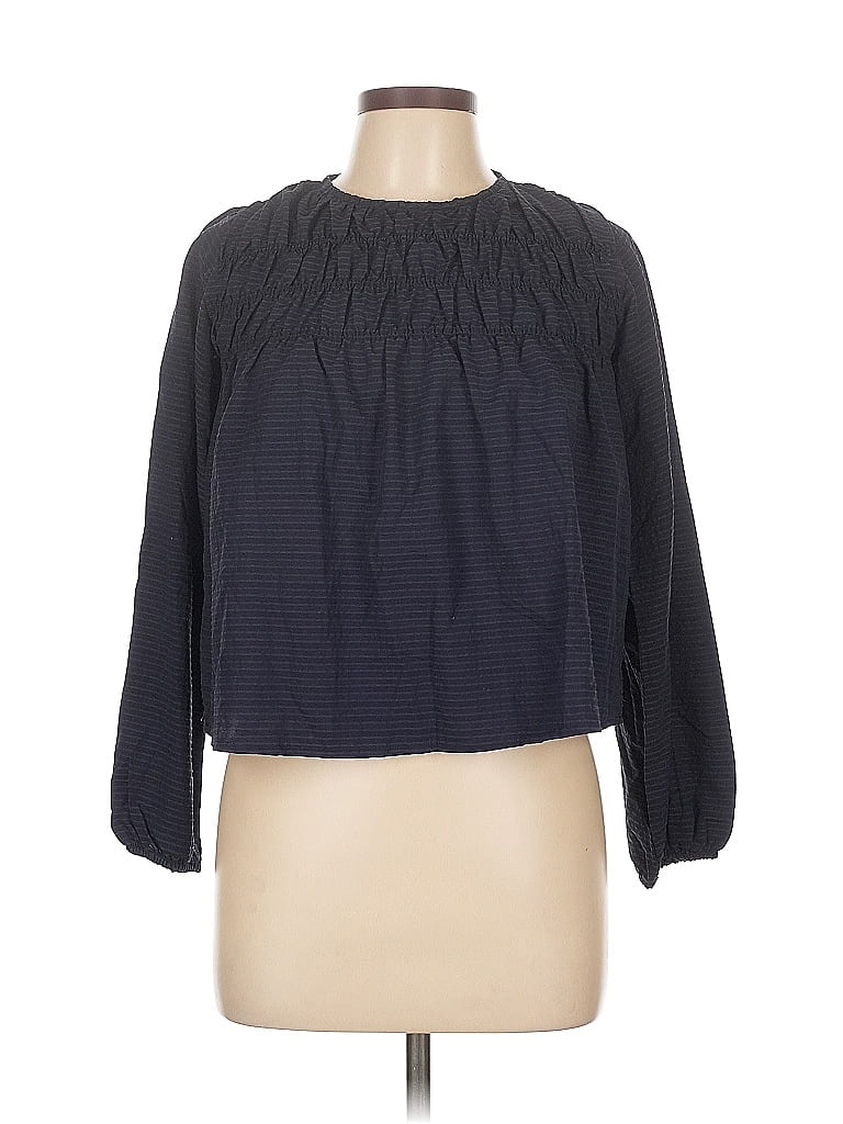 Pre-owned Mng 3/4 Sleeve Blouse In Blue