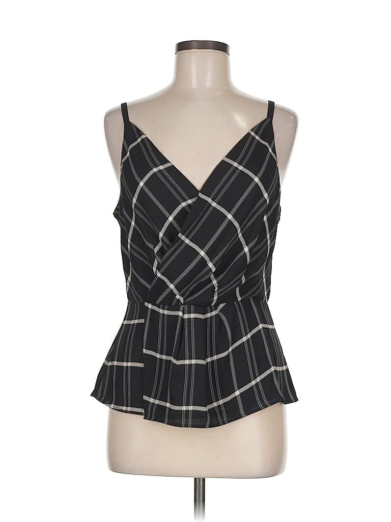 Pre-owned Cabi Tank Top Black Plunge Neckline Tops