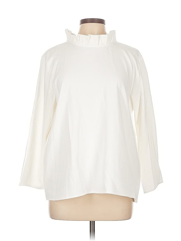Pre-owned Unbranded 3/4 Sleeve Blouse In White