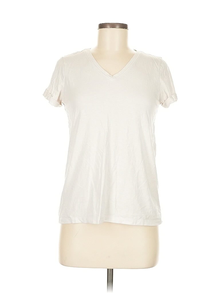 Pre-owned Max Studio Short Sleeve T-shirt In White