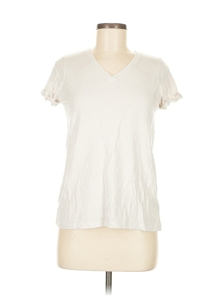 Pre-owned Max Studio Short Sleeve T-shirt In White