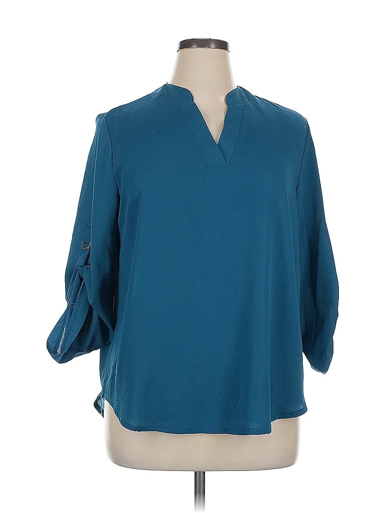 ASSORTED BRANDS Pre-owned 3/4 Sleeve Blouse In Blue