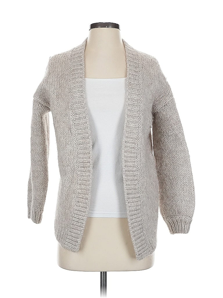 Pre-owned Intermix Cardigan Sweater In Gray