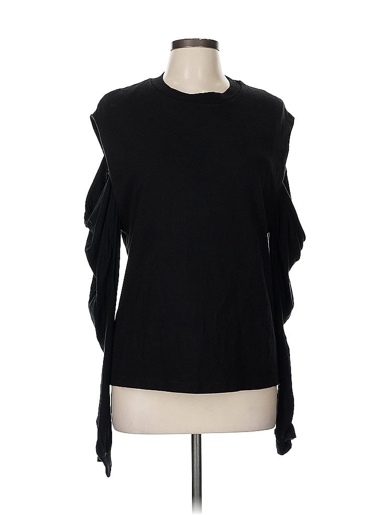 Pre-owned Rta Road To Awe Long Sleeve Top Black One Shoulder Neckline Tops