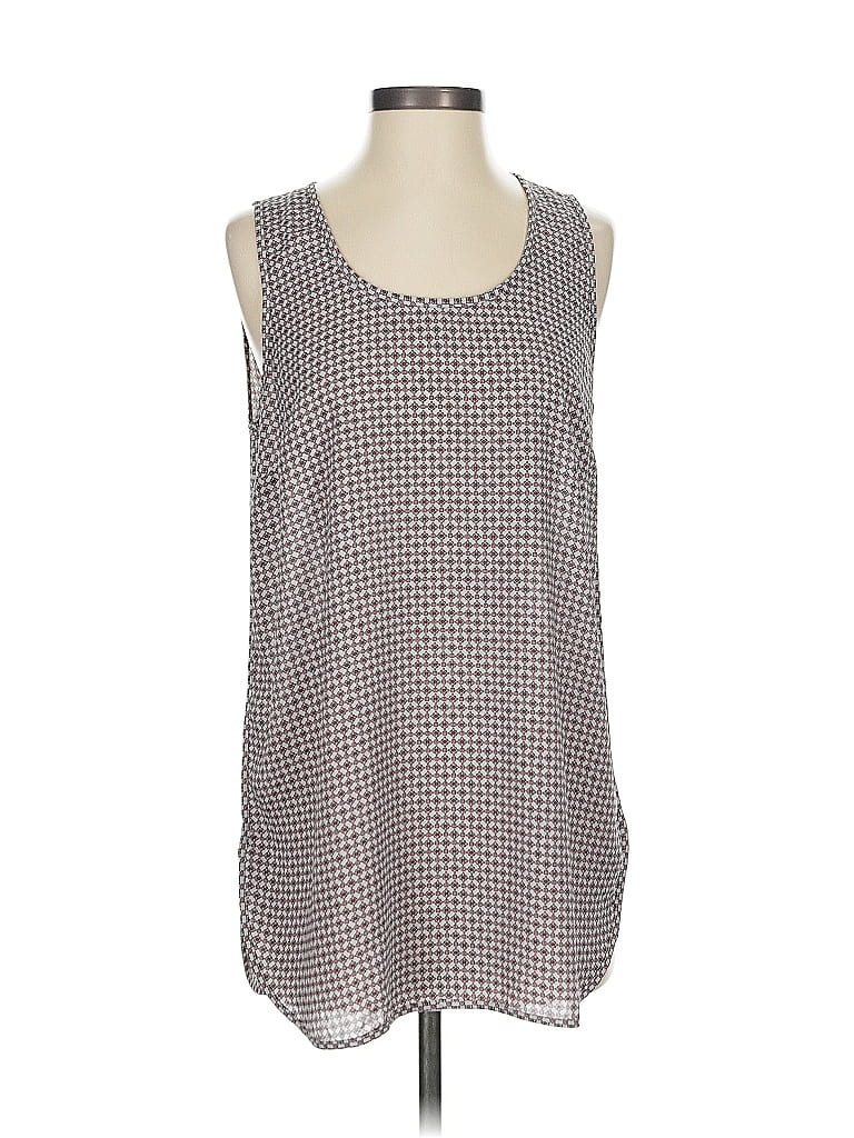 Pre-owned Ann Taylor Loft Outlet Sleeveless Top Gray Scoop Neck Tops