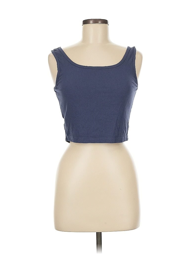 Pre-owned Shein Tank Top Blue Strapless Neckline Tops