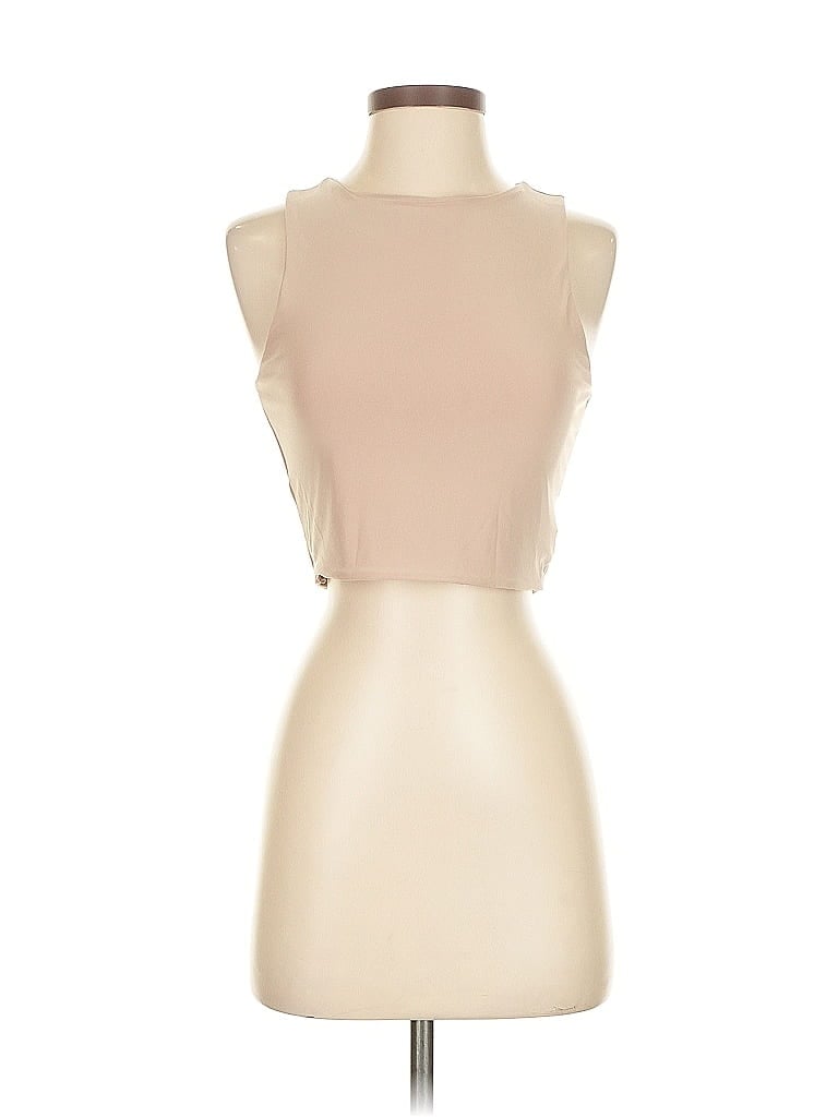 Pre-owned Nasty Gal Inc. Sleeveless Top Tan Halter Neckline Tops In Brown