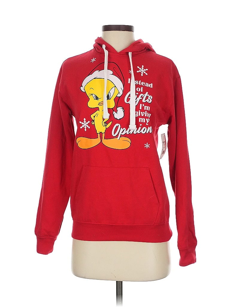Pre-owned Looney Tunes Pullover Hoodie In Red