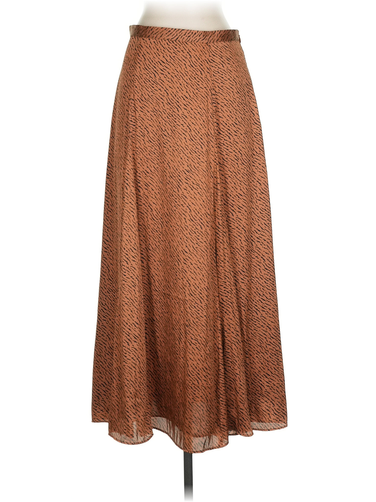 Banana Republic 100% Polyester Animal Print Brown Casual Skirt Size 2
