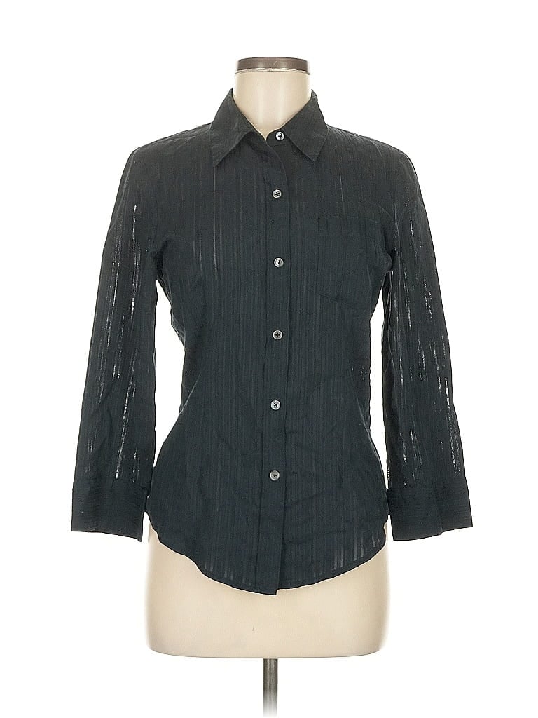 Click to view more detailed imagery on our partner's website Pre-owned Dkny 3/4 Sleeve Button Down Shirt In Black