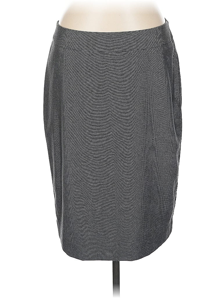 Ann Taylor Factory Solid Gray Casual Skirt Size 12 - photo 1