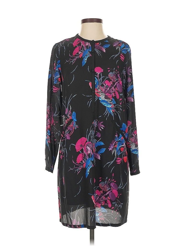 Pre-owned Tocca Long Sleeve Silk Top Black Tie Neck Tops