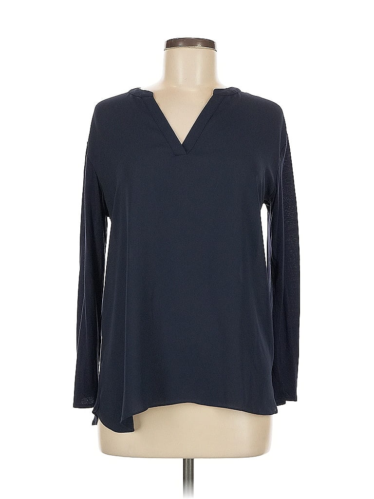 Pre-owned Inc International Concepts Long Sleeve Blouse In Blue